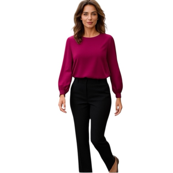 CHICO'S Flex Waist Modern Tailored Classic Trouser Pants in Black Careerwear 16R - Picture 2 of 16